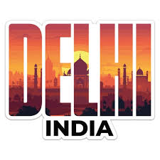 Delhi India City Skyline Sticker – Premium Illustrated Travel Vinyl Decal