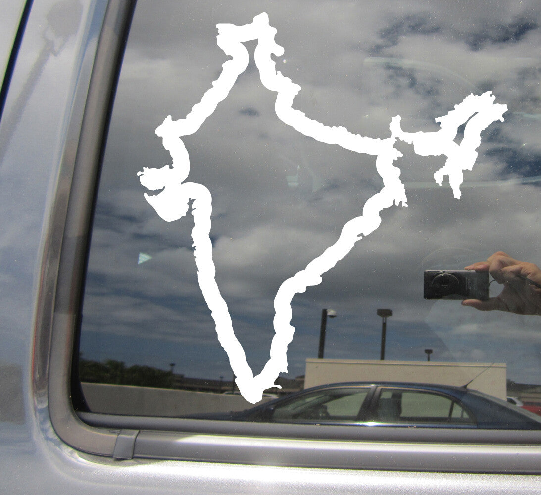 India Map Outline Car Window Decal – Patriotic Vinyl Sticker for Cars, Laptops & Walls