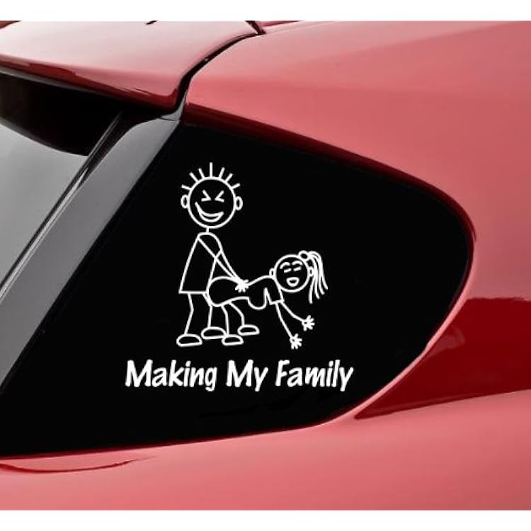 Making My Family Funny Car Decal – Stick Figure Humor Vinyl Window Sticker